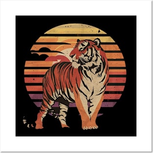 Cool Retro tiger vintage tiger tiger art Posters and Art